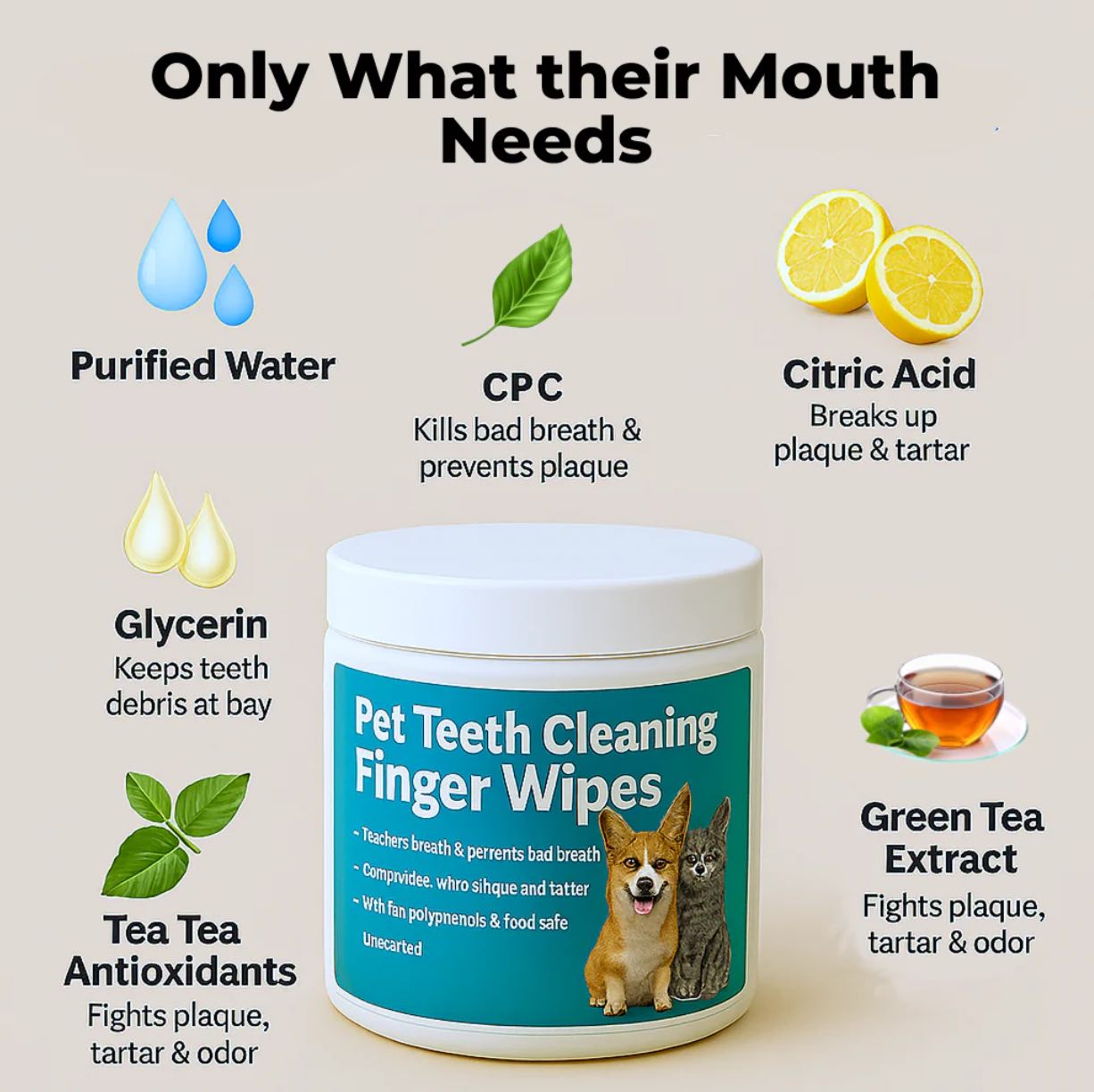 Pet Teeth Cleaning Finger Wipes